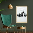 thumbnail image 2 of Manly Wall Art with Frame, Motorbike Hipster Style Dangerous Risky Ride Driving Vehicle Throttle Chopper, Printed Fabric Poster for Bathroom Living Room, 23" x 35", Black White Grey, by Ambesonne, 2 of 2