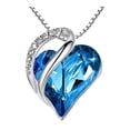 thumbnail image 1 of Collar con colgante de corazón de amor, cadena para el cuello, regalos de cumpleaños y vacaciones para esposa Azul, 1 of 8