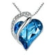 thumbnail image 1 of Collar con colgante de corazón de amor, collar de diamantes de imitación para regalos de boda y Navidad Azul, 1 of 9