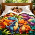 thumbnail image 6 of Bomd Dinosaur Blanket for Boys Girls, 3D Print Dinosaur Throw Blanket, Cute Smiling Dinosaurs HD Digital Print Flannel, Ultra Soft Lightweight All Season Toddler Blanket (59"x78.7"), 6 of 6