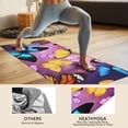 thumbnail image 4 of Purple Yellow Blue Butterfly Pattern Hot Yoga Mat Towel Non Slip for Hot Yoga - Quick-Drying Yoga Mat Cover with 4 Corner Pockets with Travel Bag - Hot Yoga Towel Non Slip 70"x26", 4 of 6