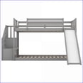 thumbnail image 4 of Twin Over Twin Bunk Bed with Convertible Slide & Stairway - Solid Wood & MDF, Space-Saving Gray Finish for Second Bedroom, 4 of 13