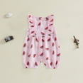thumbnail image 2 of TOWED22 Infant Baby Girl Summer Outfit Clothes Sleeveless Smocked Cute Print Romper with Headband Pink,0-3 M, 2 of 6