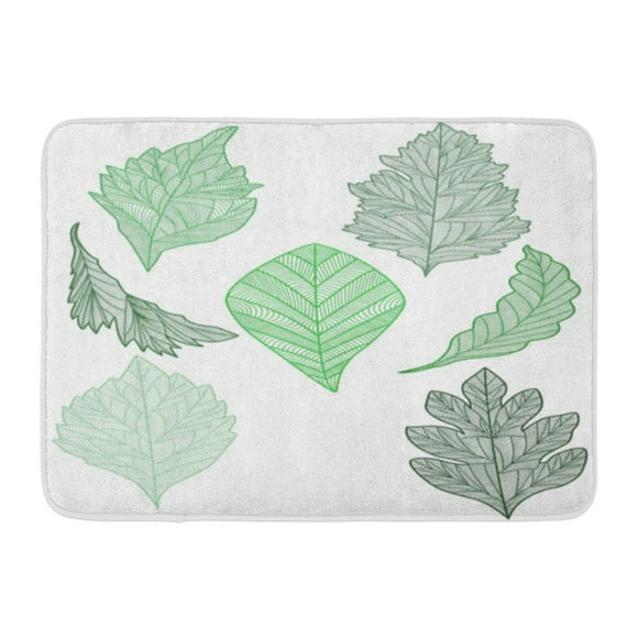YUSDECOR Bio Abstract of Green Leaf 10 Badge Bush Rug Doormat Bath Mat 23.6x15.7 inch
