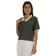 thumbnail image 3 of Moomaya Womens Peter Pan Lace Collar Top Plain Jersey Short Casual Tshirt, 3 of 8