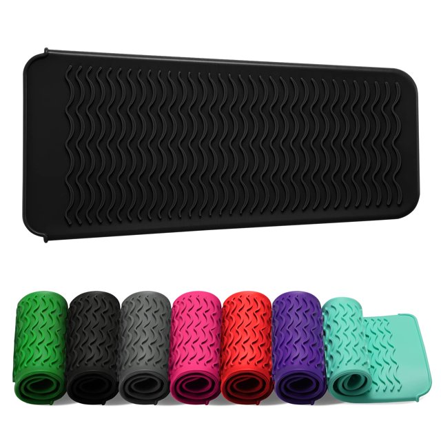 Funda de silicona resistente ZAXOP para planchas, rizadores y herramientas de calor (negra)