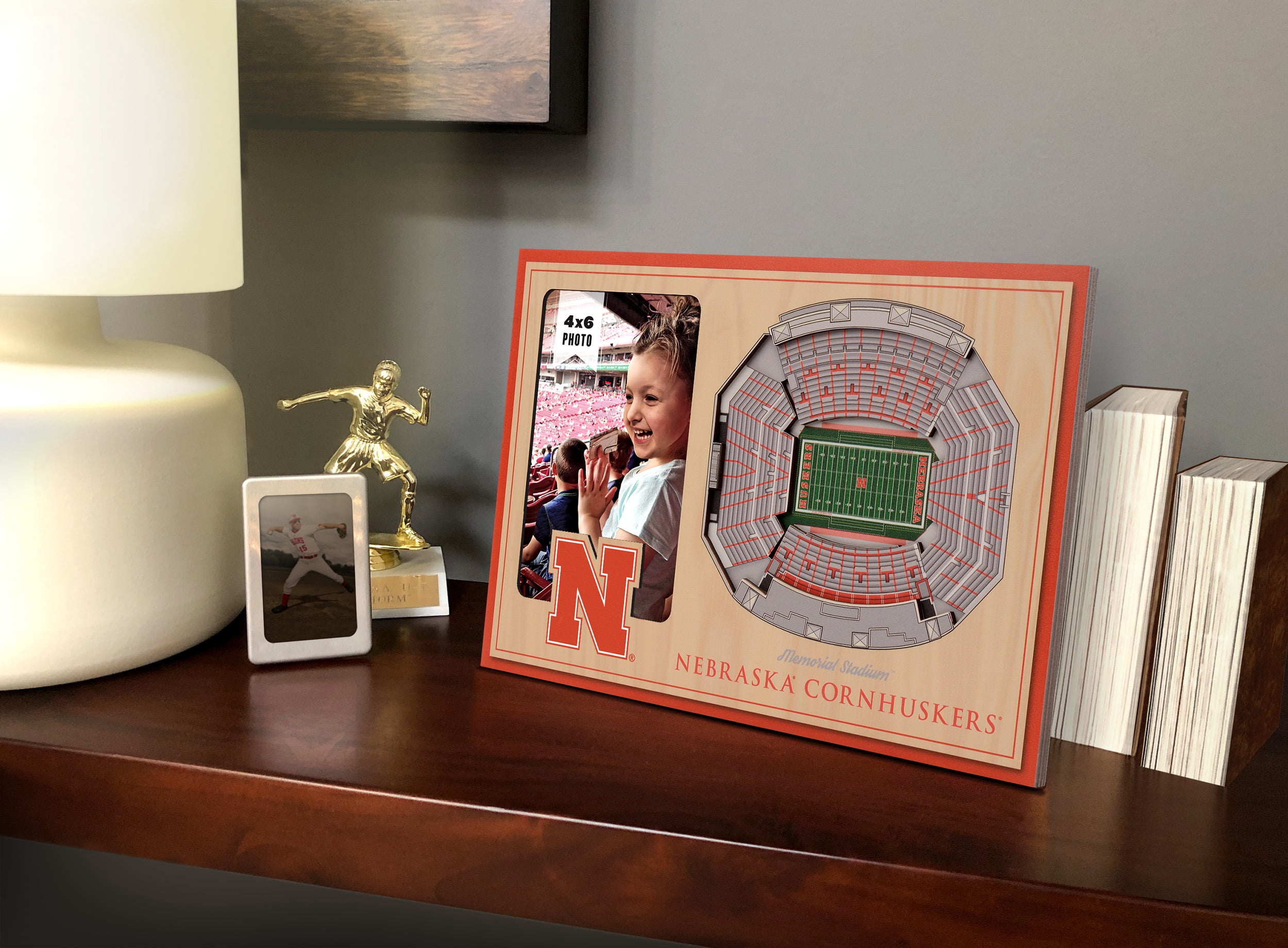 Nebraska Huskers 3D StadiumViews Picture Frame - Brown