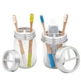 thumbnail image 2 of Mason Jar Lid Toothbrush Holder – Farmhouse-Style Bathroom Counter Organizer, 2 of 4