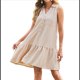 thumbnail image 3 of Vestidos de Mujer Verano 2025, Minivestido de Tirantes con Cuello en V, Abotonado, Sin Mangas, con Bolsillos, Color Albaricoque L, 3 of 8