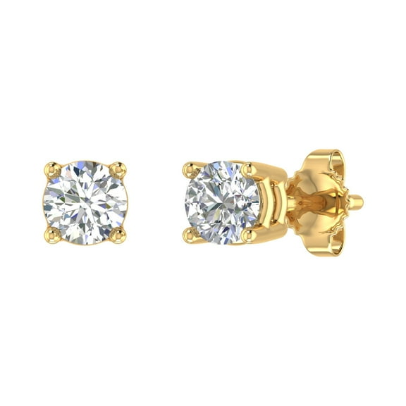 0.40 Carat 4-Prong Set Diamond Stud Earrings in 14K Yellow Gold