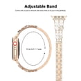 thumbnail image 4 of Bling Plating Bands Women Compatible with Apple Watch 42/44/45/49mm, Diamond Metal Strap, Dressy Rhinestone Sparkle Replacement for iWatch Bands Series Ultra/SE/9/8/7/6/5/4/3/2/1, Rosegold+White, 4 of 6