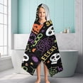 thumbnail image 6 of Happy Halloween Pattern Hooded Bath Towel，60"x35" for Ages 3 To 12 Kids, Quick Dry Lightweight Soft Microfiber Hood Beach Towel Cover Up for Kids, 6 of 7