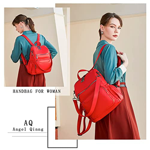 Women Bags Backpack Purse PU Leather Zipper Bags Casual Backpacks Shoulder Bags……… 