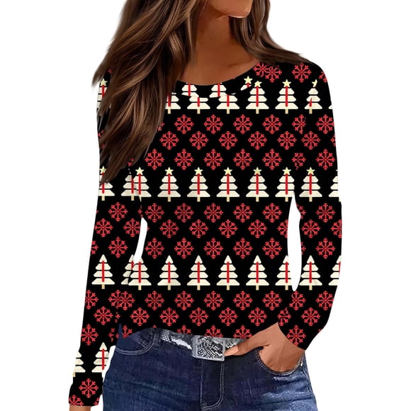 Aoiroe Long Sleeve Loose Fit Tops Womens Fall Tops Workout Shirt Women'S Thermal Underwear Swim Shirts For Woman Womens Christmas Outfit Womens Long Sleeve T Shirts Loose Fit Black 2XL