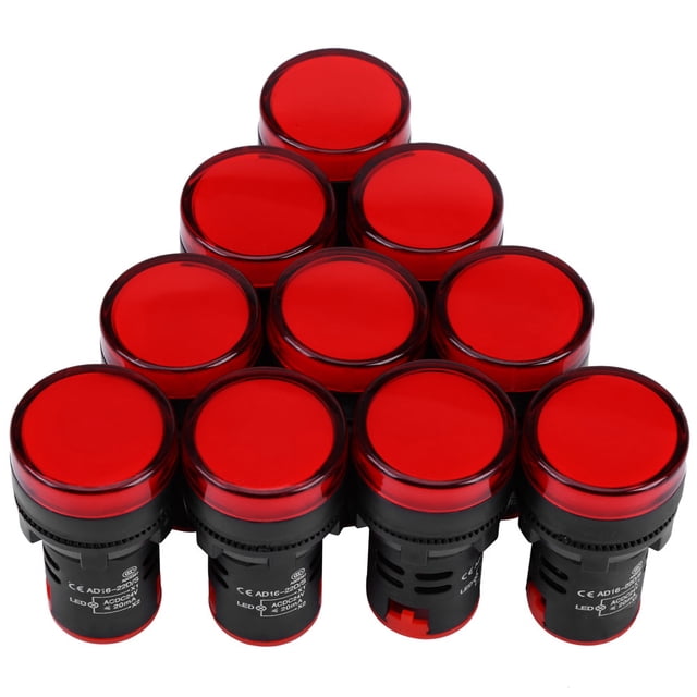 Signal Light,10Pcs AC/DC 24V 22mm LED Signal Light Led Indicatorlight Ultra Responsive