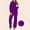 Dark Purple, variant on UVN Winter Pajama for Women Sweater Set Ladies Crewneck Tops and Long Pants Warm 2 Piece Loungewear