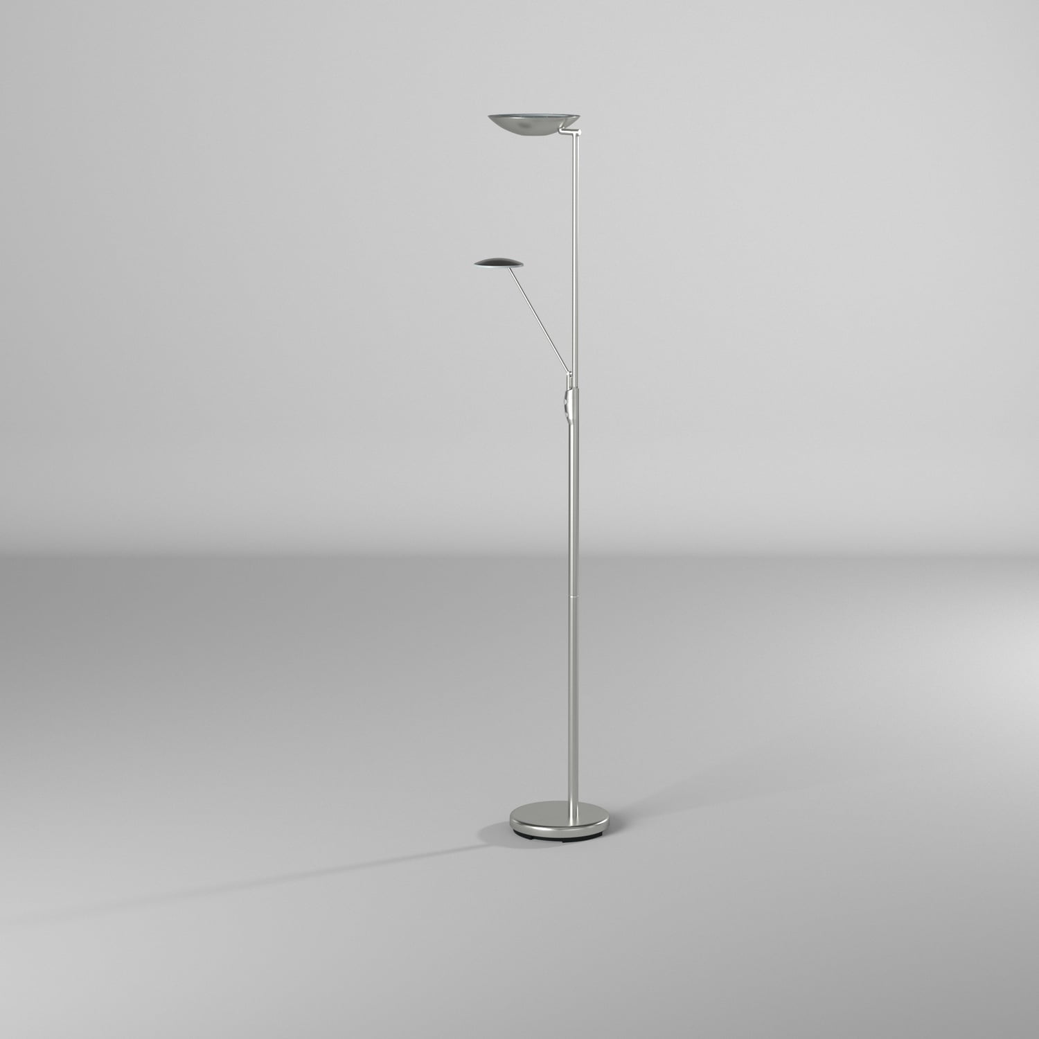Southwestern Floor Lamp - 72" Dimmable Standing Lamp for Living Room, Bedroom, Office - Satin Chrome Finish