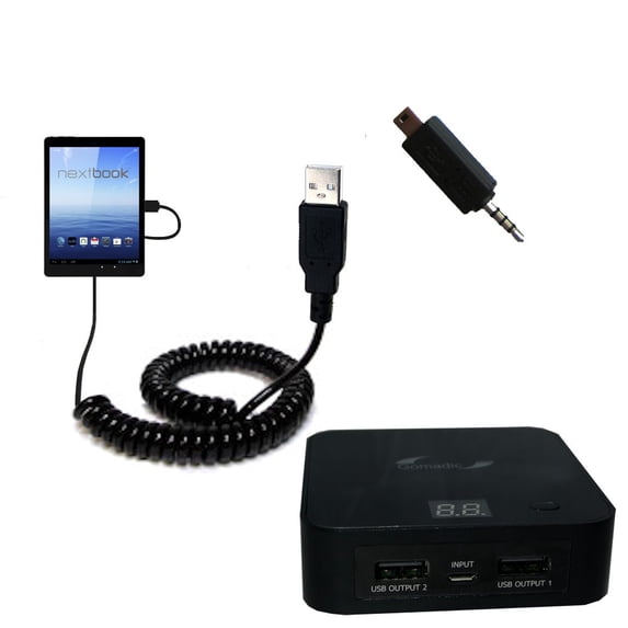 Gomadic High Capacity Rechargeable External Battery Pack suitable for the Nextbook Premium 8 HD NX008HD8G Tablet - Portable Charger with TipExchange