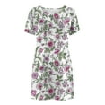 thumbnail image 2 of PATLOLLAV Big Sales!Womens Plain Loose Short Sleeve Loose Dress Floral Sunflower Print Dress, 2 of 5