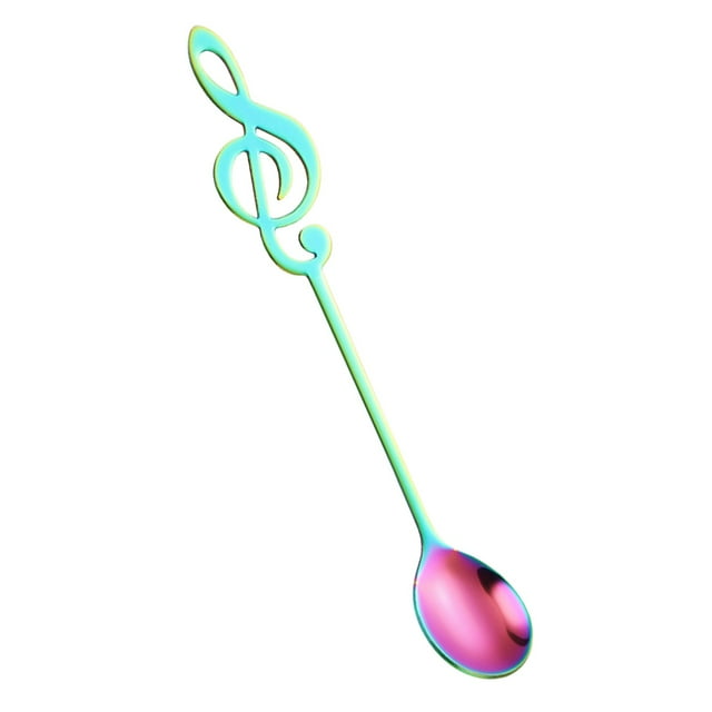Gkeoshab Tableware Coffee Spoon Stainless Dessert Spoon Fashionable And Music Theme Coffee Tea And Dessert Utensils Home & Garden