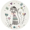 thumbnail image 2 of SAFAVIEH Carousel Kids Eugene Sleeping Kitten Area Rug, Ivory/Pink, 6'7" x 6'7" Round, 2 of 10