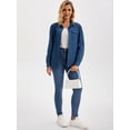 thumbnail image 7 of DARING DIVA Women's Long Sleeve Button Down Shirts Jackets with Pocket S Dark Blue, 7 of 7