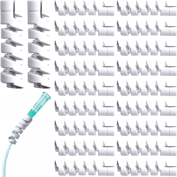 XIRQI 20Pcs Oxygen Tube Support Crimp Straightener for Portable Oxygen Concentrator,Oxygen Tubing Support Accessories for Oxygen Hose Nasal Cannula - White