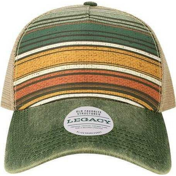 Legacy OFAFP Old Favorite Five-Panel Trucker Cap - Green Stripe