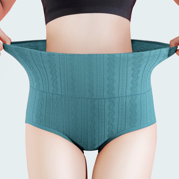 Litie Women Solid Color Twisted Seamless Panties High Waisted Soft Anti-septic Underpants