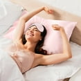 thumbnail image 2 of PiccoCasa 19 Momme Silk Pillowcase with Eye Cover Set Standard Pink, 2 of 8