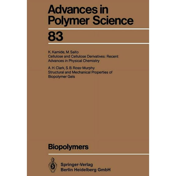Advances in Polymer Science Biopolymers, Book 83, (Paperback)