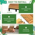 thumbnail image 6 of Pack of 20 Deck Tiles - 12"x12" Interlocking Natural Solid Acacia Wood for Outdoor & Indoor, Patio Garden, Balcony, Poolside - Natural Color, 6 of 6