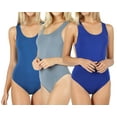 thumbnail image 1 of Women Basic Solid Soft Stretchy Sleeveless Tank Top Bodysuit Leotard (S-XL), 1 of 3