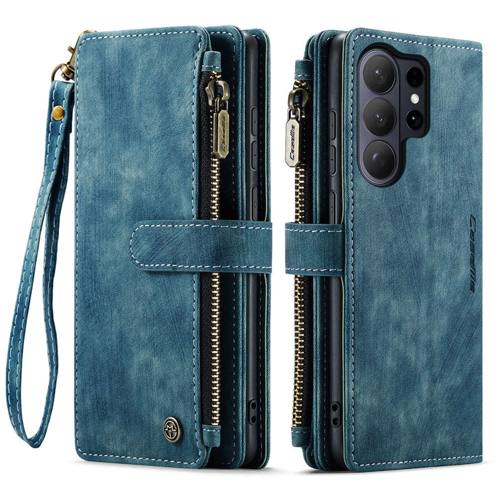 CaseMe Case for Samsung Galaxy S26 Ultra 5G Wallet Case for Women Men, Fashion Durable PU Leather Magnetic Flip Lanyard Strap Wristlet Zipper Card Holder Wallet Phone Case for Galaxy S26 Ultra 6.9"