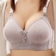 thumbnail image 2 of Gyexs Women's Jacquard Lace Soft Cup Wireless Tri Top Bra Comfortable Support Womens Bras, Grey, Size 40, 2 of 4