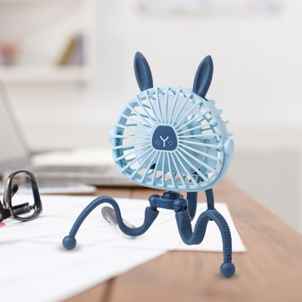Ventilador De Cochecito Ventilador USB para cochecito 5V 2.5W Ventilador eléctrico Octopus Refrigeración silenciosa de 3 velocidades (A1 azul)
