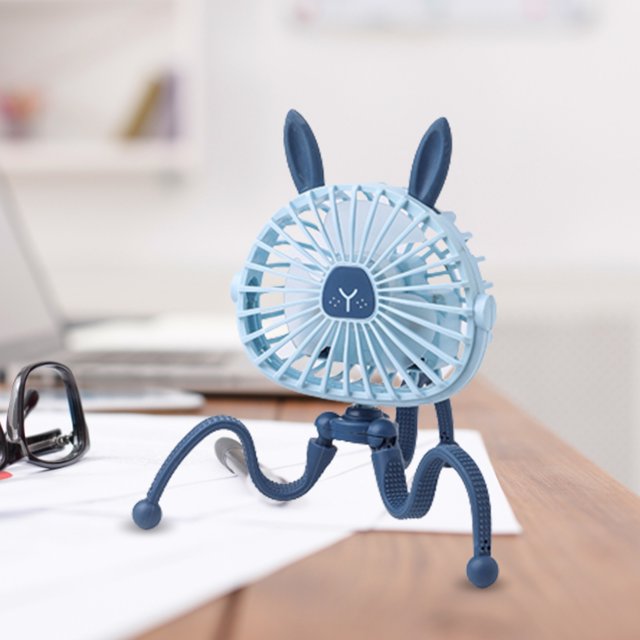 Ventilador De Cochecito Ventilador USB para cochecito 5V 2.5W Ventilador eléctrico Octopus Refrigeración silenciosa de 3 velocidades (A1 azul) Wdftyju Libre de BPA