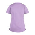thumbnail image 3 of Vitastitch Scrub Pants for Women,V-Neck Short Sleeve Nursing Uniforms Work Casual Tops with Drawstring & Pockets - Soft Medical Scrub Shirt for Hospital, Clinics Purple Xl, 3 of 3