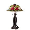 thumbnail image 3 of Meyda Tiffany 228817 30 Inch High Tiffany Rosebush Table Lamp   Mahogany Bronze Finish With Ruby/Pink/Green Glass, 3 of 5
