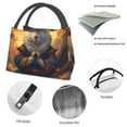 thumbnail image 4 of Disketp Maple Leaf Meditating Squirrel Bolsa Térmica Estampada, Bolsa Térmica Aislante para Almuerzo, Playa y Campamento, 4 of 6