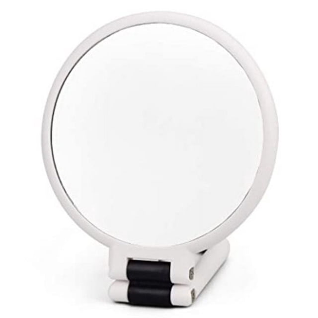 Miroir Pliant pour Miroir de Voyage à Main avec Poignée Pliable Double Face Normale et Grossissement Miroir de table à 5 Plis 360 Degrés Réglable en Rotation Miroir Cosmétique Suspendu