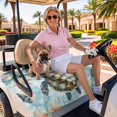 thumbnail image 3 of Golf Cart Seat Covers for 2 Seater,Teal Sea Turtle Coastal Microfiber Cart Seat Towel Blanket,Summer Beach Nautical Coral Absorbent Breathable Non Slip Bench Seats Protector for Golf Course 51"x31", 3 of 9