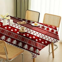 YIMWNYI Christmas Tablecloth Red White, Outdoor Picnic Mat, Durable Soft Fabric, Easy Care Decoration, Ideal for Parties and Events, Versatile Home Decor
