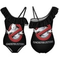 thumbnail image 6 of Ghostbusters Movie Logo One-Piece Swimsuit for Girls Adjustable One Shoulder Ruffled Swimwear Summer Beach Kids Bathing Suits Sizes 6-12Y, 6 of 7