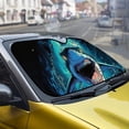 thumbnail image 5 of FORUDESIGNS Shark Print Car Windshield Sun Shade Portable Sunshade for Car Front Window Blocks Heat and Sun, Windshield Dash Protector Fit for SUV Van Truck, 5 of 7
