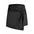 thumbnail image 5 of Faux Suede Mini Skirt Fall Winter Bodycon Short Suede Mini Skort for Women Black S, 5 of 9