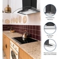 thumbnail image 2 of Campana de Cocina Bluelander de Botones, Acero Inoxidable, Extractora de 3 Velocidades, Filtro de Carbón Activado, Campana para Cocina 90 cm, 110 V, 2 of 5
