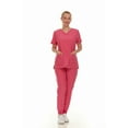 thumbnail image 5 of HEAL+WEAR Women's Scrub Set-4-Way Stretch-Stretch V-Neck Top&Straight-Leg Pants Soft, 5 of 8