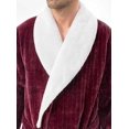 thumbnail image 3 of Men's Coral Fleece Robe Full Length Lounge Shawl Bathrobe with 2 Pockets, 3 of 7