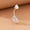 White Silver, variant on 1PC Navel Ring Clawed Stainless Steel Belly Button Ring Clear Body Piercing -White Gold